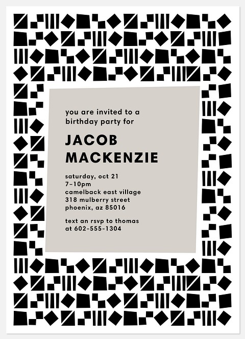 Geometric Kids' Birthday Invitations