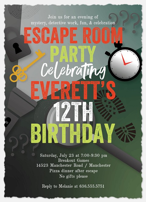 Escape Kids' Birthday Invitations