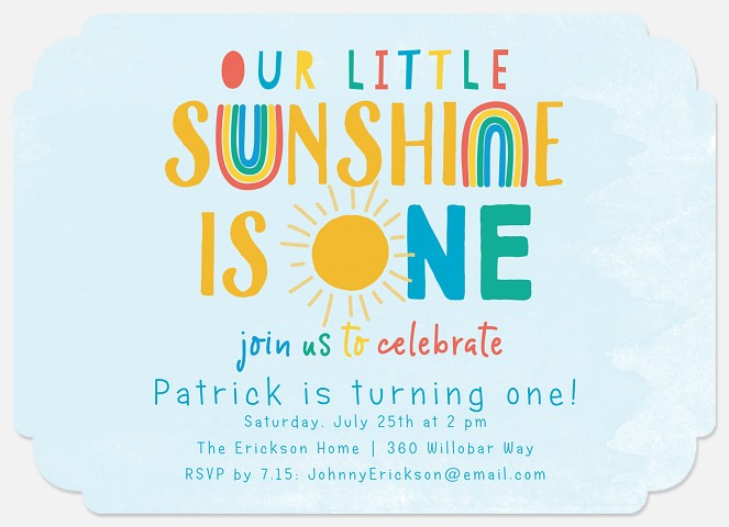 Our Sunshine Kids' Birthday Invitations