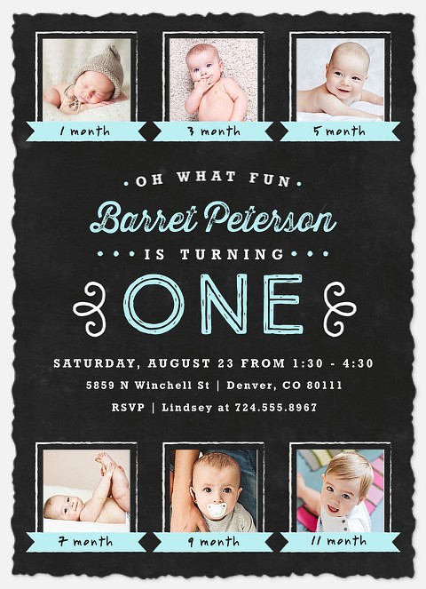 Growing Boy Kids' Birthday Invitations