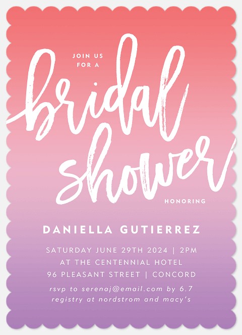 Modern Ombré Bridal Shower Invitations