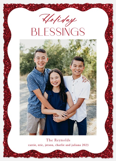 Glitter Wave Holiday Photo Cards