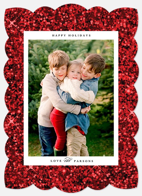 Ruby Sparkle Holiday Photo Cards