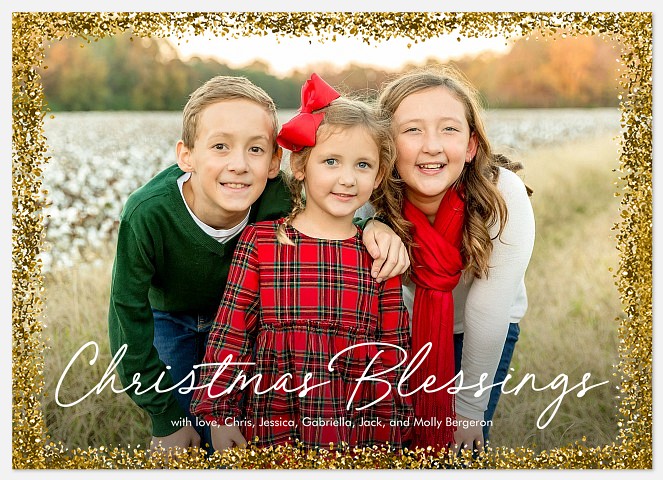 Glittered Border Holiday Photo Cards