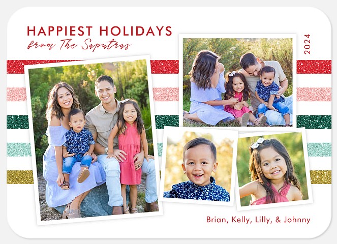 Sparkling Stripes Holiday Photo Cards