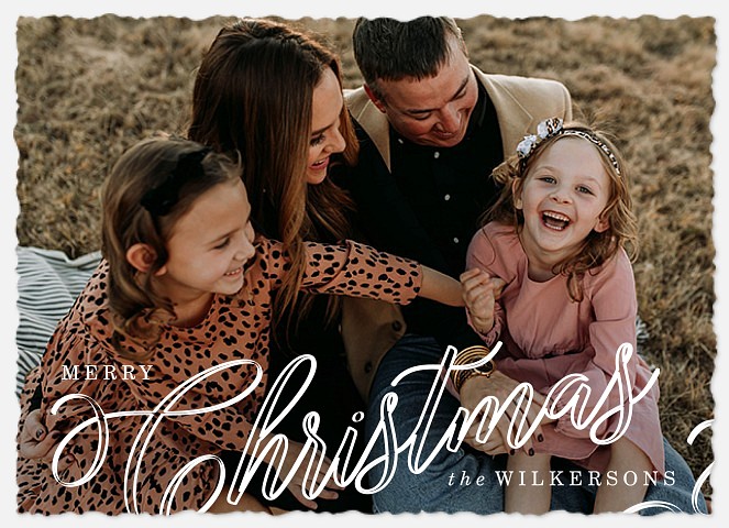 Christmas Script Holiday Photo Cards