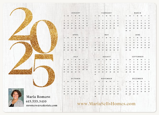 Rustic Calendar Holiday & Christmas Magnet Cards