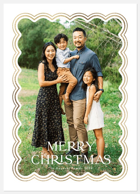 Offset Scallop Holiday Photo Cards