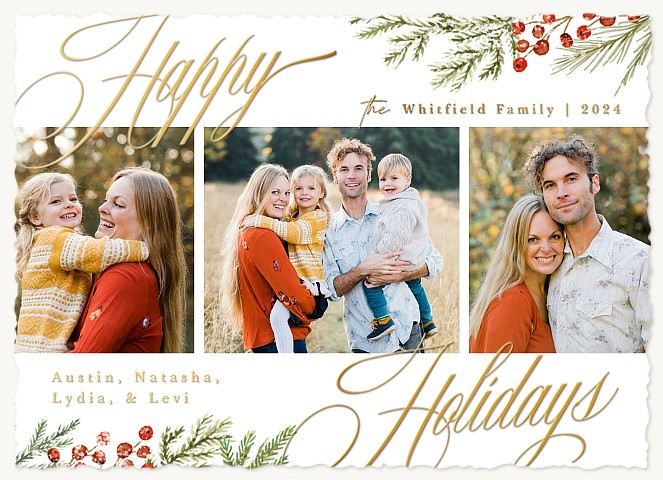 Scripted Corners Personalized Holiday Cards