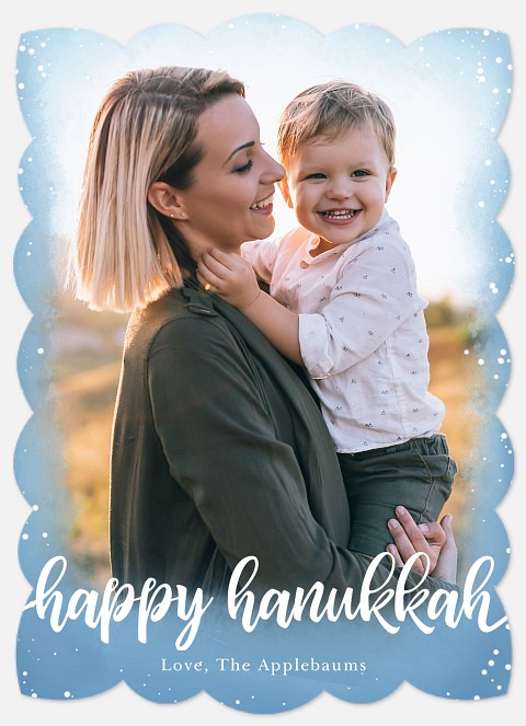 Winter Confetti Hanukkah Photo Cards