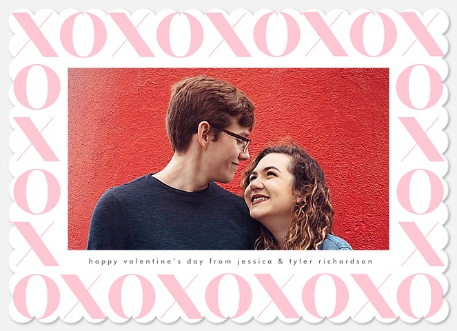 Blushing Border Valentine Photo Cards