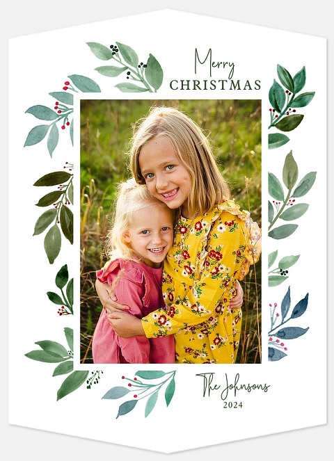 Berried Leaves Holiday Photo Cards