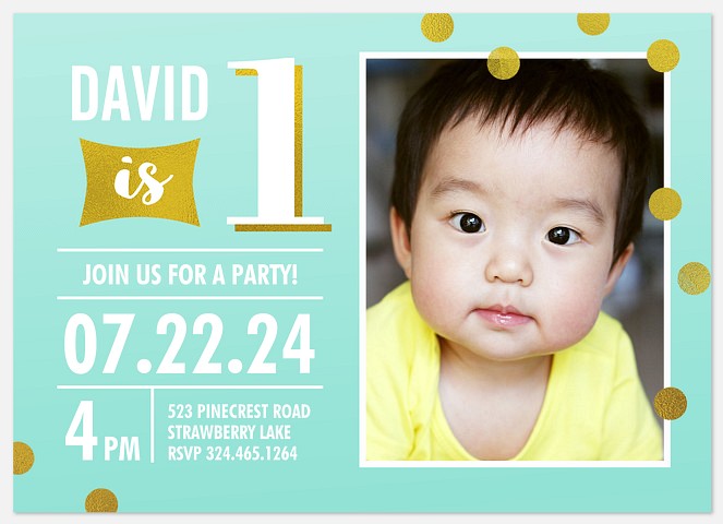 Shimmering Dots Kids' Birthday Invitations