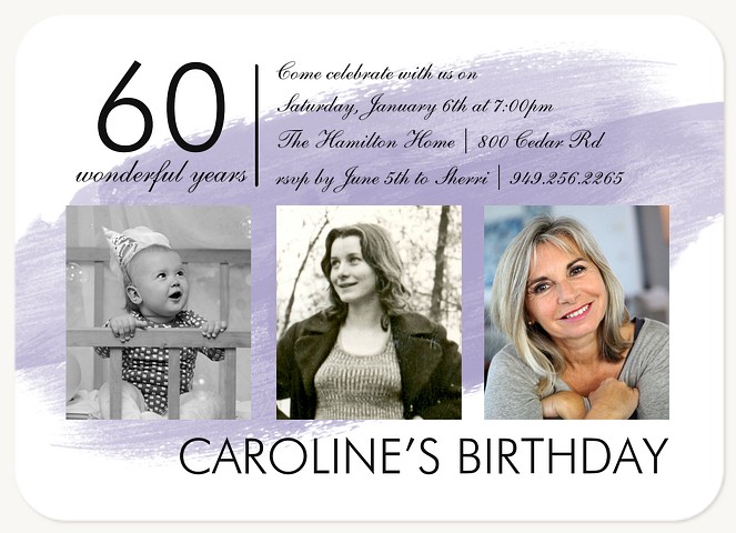 Brushed Birthday Adult Birthday Party Invitations