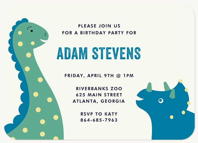 Dino Pals Kids Birthday Invitations