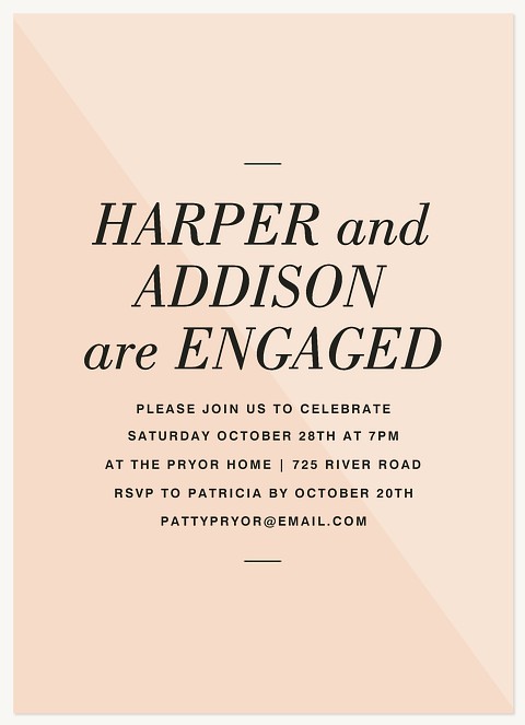 Contemporary Pairing Engagement Party Invitations