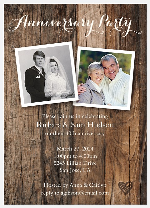 Rustic Anniversary Anniversary Invitations