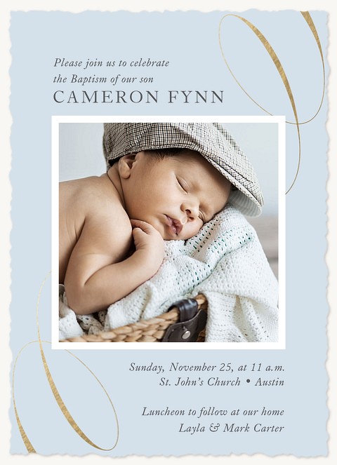 Polished Ribbon Baptisms & Christening Invitations