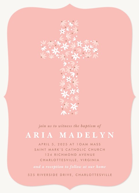 Cross of Flora Baptisms & Christening Invitations