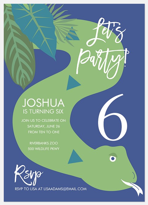 Party Python Kids' Birthday Invitations