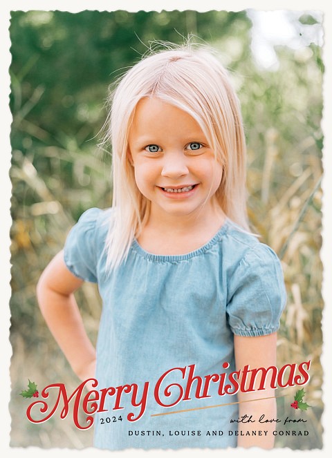 Sideways Greeting Personalized Holiday Cards