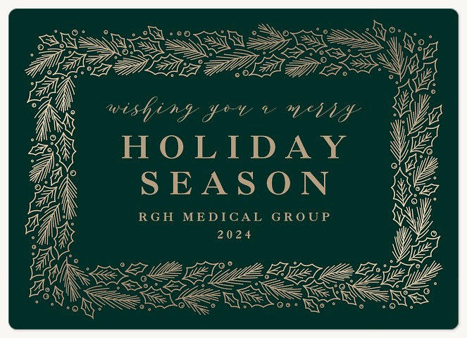 Golden Garland Holiday & Christmas Magnet Cards