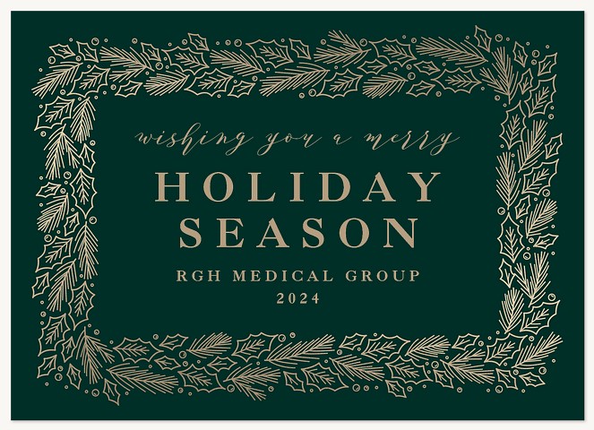 Golden Garland Business Holiday Cards