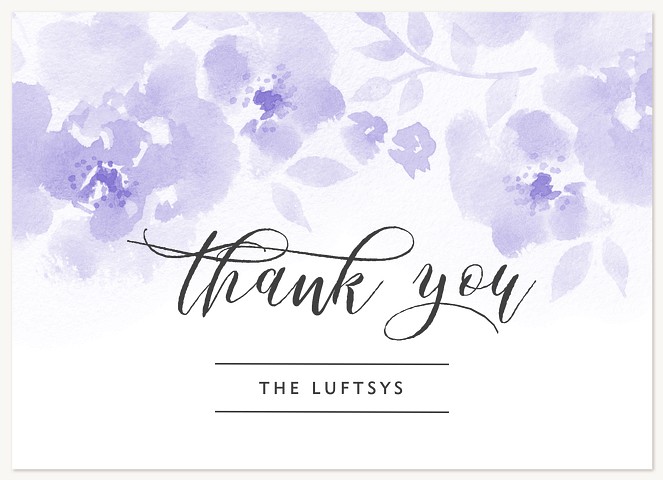 Watercolor Violets Thank You Cards 