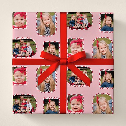 Candy Cane Frame Wrapping Paper