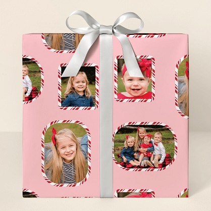 Candy Cane Frame Wrapping Paper