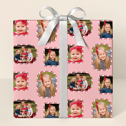 Candy Cane Frame Wrapping Paper