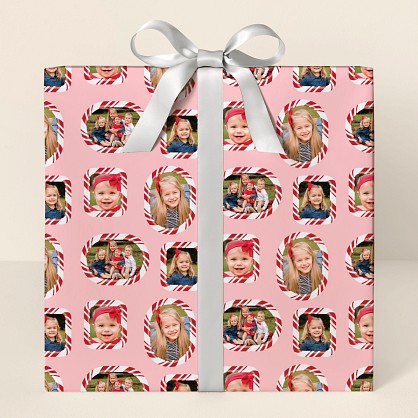 Candy Cane Frame Wrapping Paper