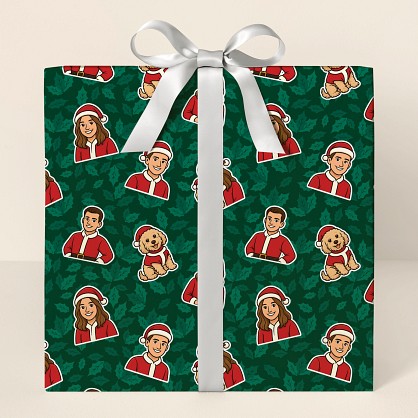 Cartoon of You Santa's Suit Wrapping Paper