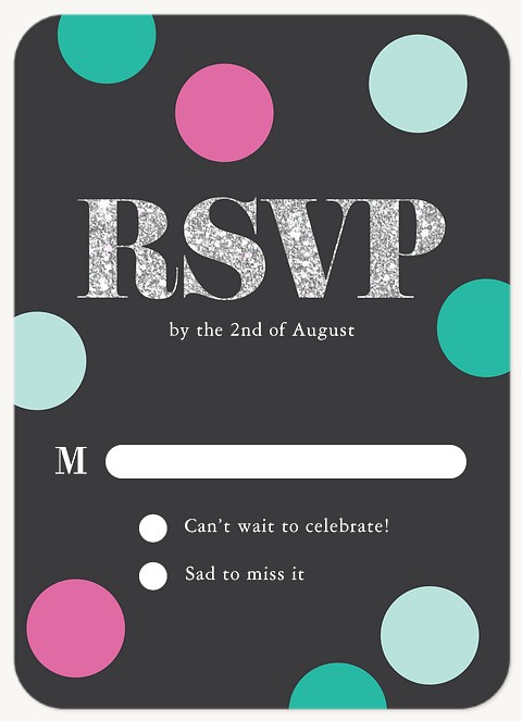 Dots & Glitter Quinceañera RSVP Cards