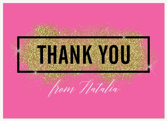 Modern Fashion Quinceañera Thank You Cards