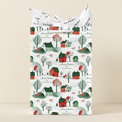 Merry Christmas Village Gift Bag