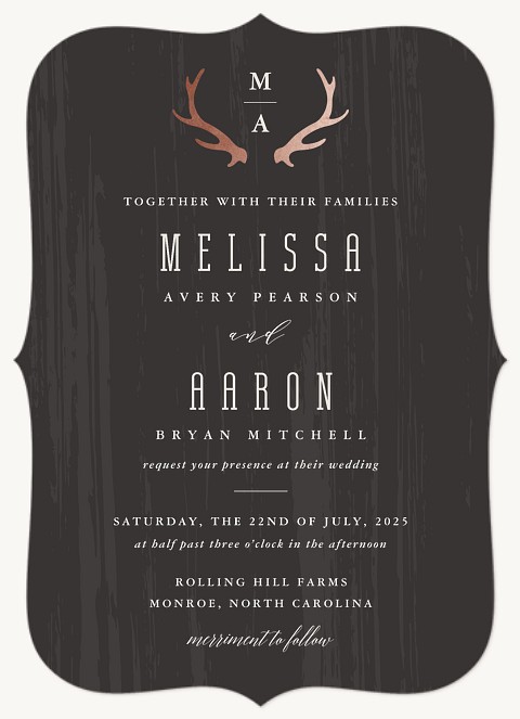 Woodland Lodge Wedding Invitations