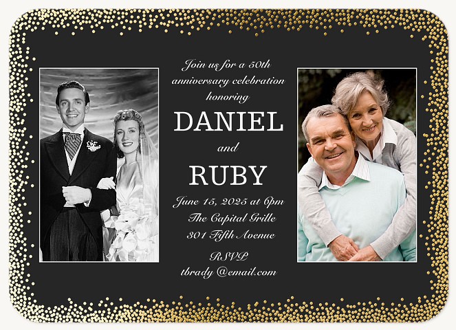 Celebratory Confetti Wedding Anniversary Invitations