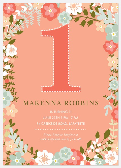 Floral Fun Kids' Birthday Invitations