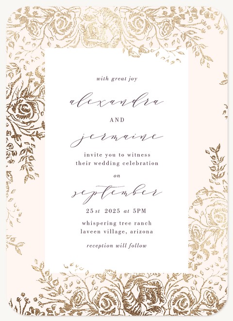 Corner Blooms Wedding Invitations