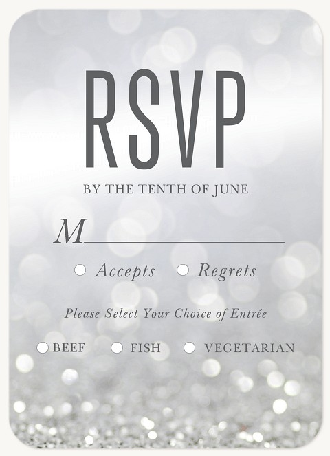 Bokeh Sparkle Wedding RSVP Cards