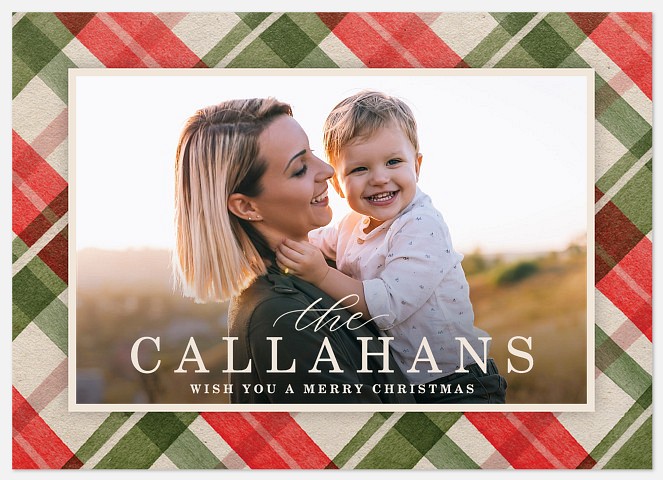 Festive Tartan Holiday Photo Cards