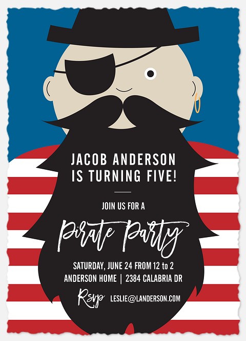 Captain Blackbeard Kids' Birthday Invitations