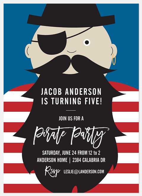 Captain Blackbeard Kids' Birthday Invitations