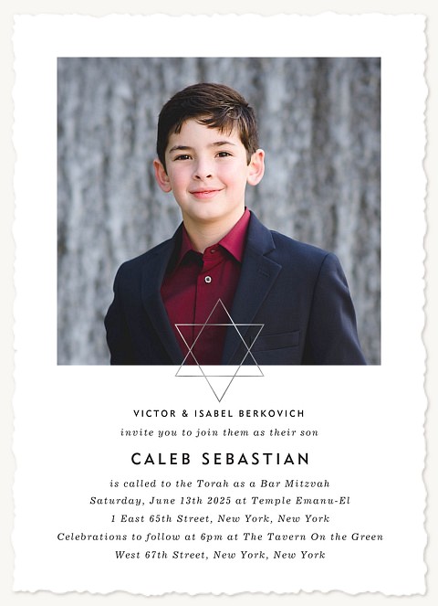 Classic Star Bar Mitzvah Invitations