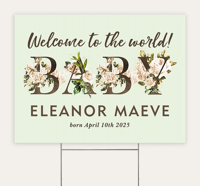 Floral Baby Custom Yard Signs