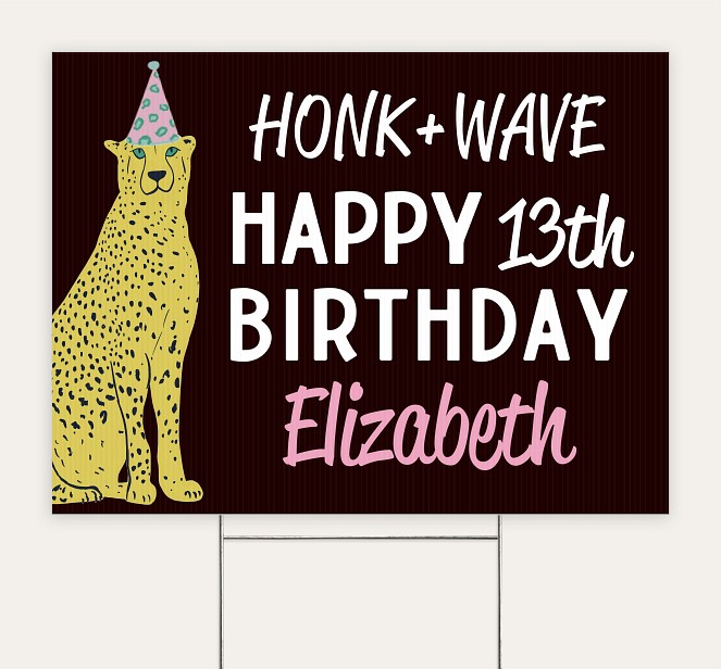 Birthday Leopard Custom Yard Signs