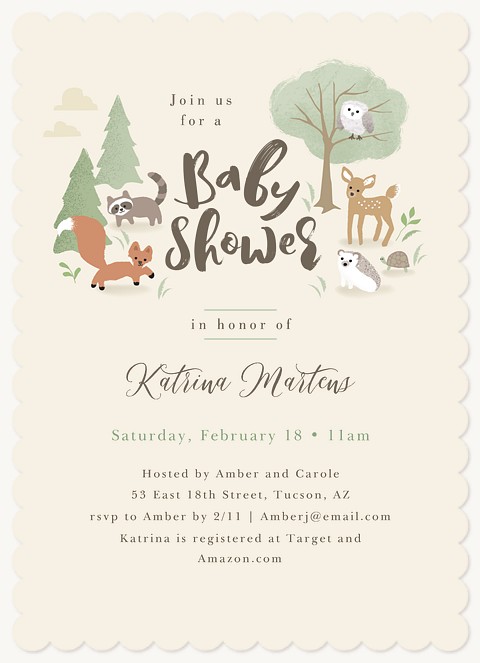 Woodland Friends Baby Shower Invites