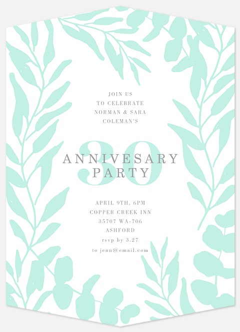 Fresh Mint Anniversary Invitations