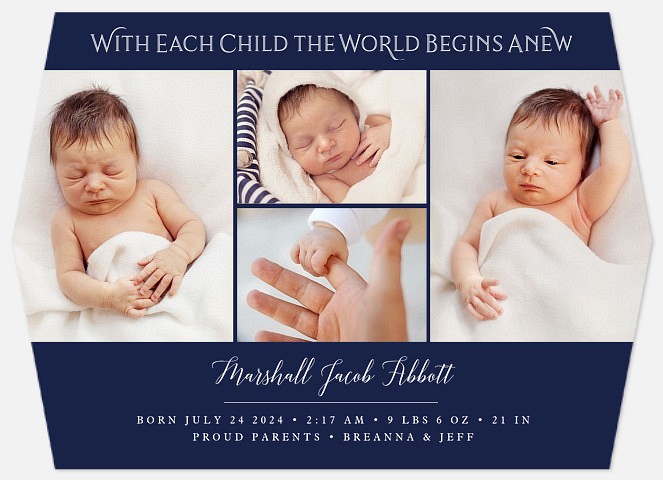 A New Beginning Baby Birth Announcements